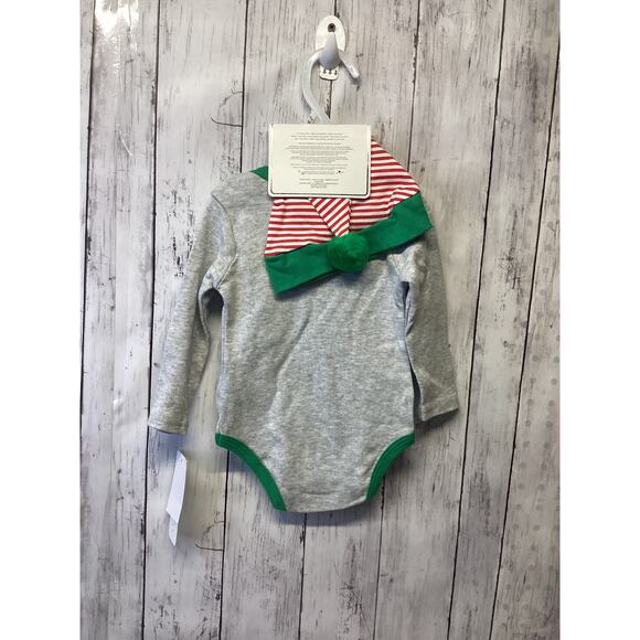 Blooming Baby NWT Elf'n Cute Bodysuit, Hat & Socks 3 Piece Christmas Set 3/6 M - Picture 3 of 3